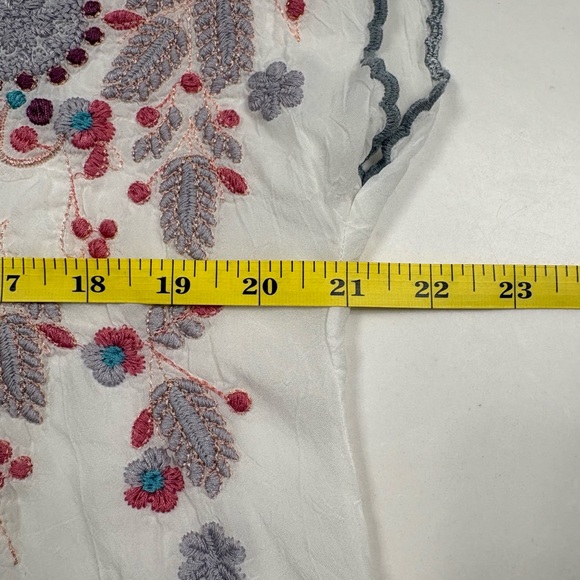 Johnny Was Women's Hayden Tunic In White Multi Colored Embroidery Size Large - Picture 8 of 10